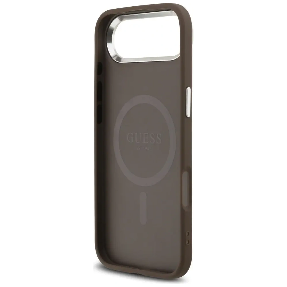Etui Guess 4G Triangle Logo MagSafe do Apple iPhone Air brązowy srebrny
