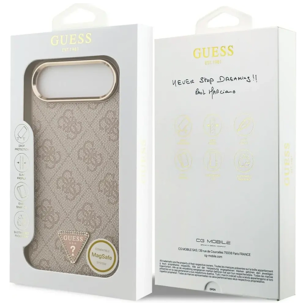 Etui Guess 4G Triangle Logo MagSafe do Apple iPhone Air różowy złoty