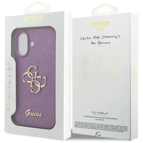 Etui Guess Fixed Glitter Big 4G do Apple iPhone 17 liliowy