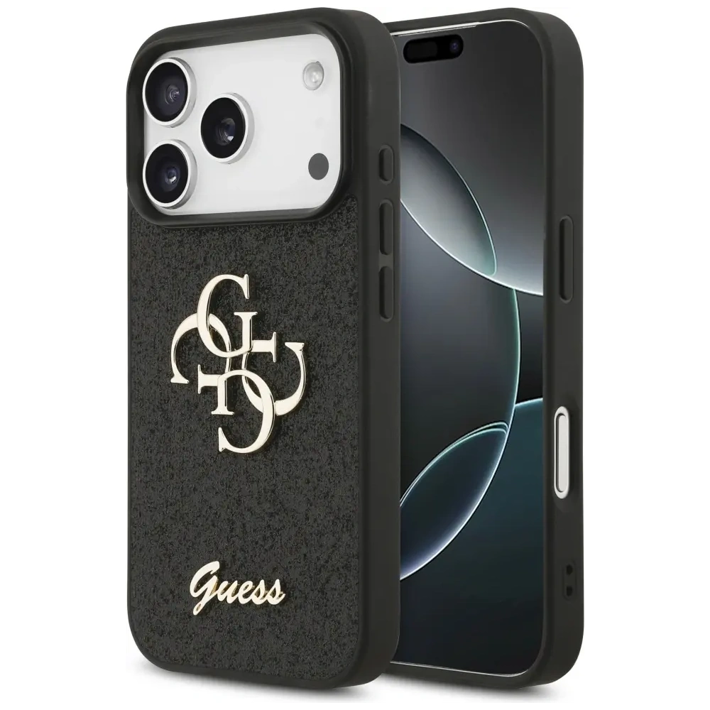 Etui Guess Fixed Glitter Big 4G do Apple iPhone 17 Pro czarny
