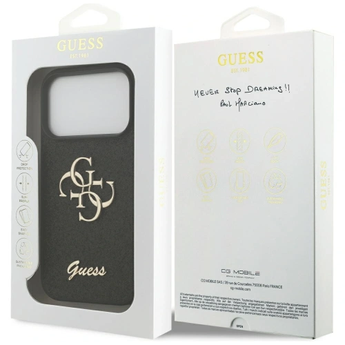 Etui Guess Fixed Glitter Big 4G do Apple iPhone 17 Pro czarny