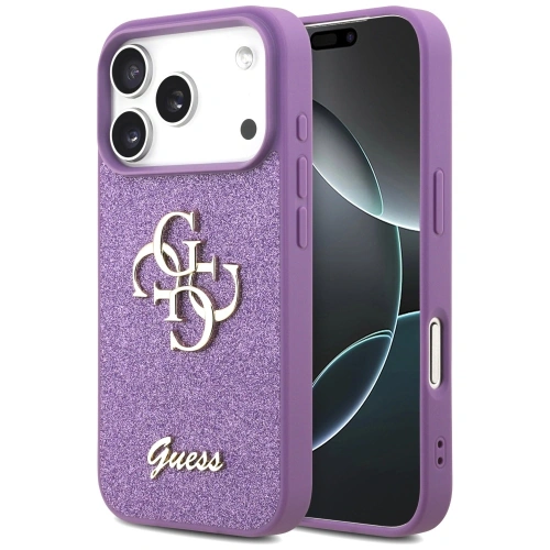 Etui Guess Fixed Glitter Big 4G do Apple iPhone 17 Pro liliowy