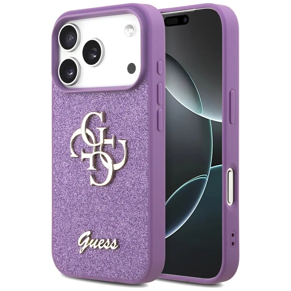 Etui Guess Fixed Glitter Big 4G do Apple iPhone 17 Pro liliowy