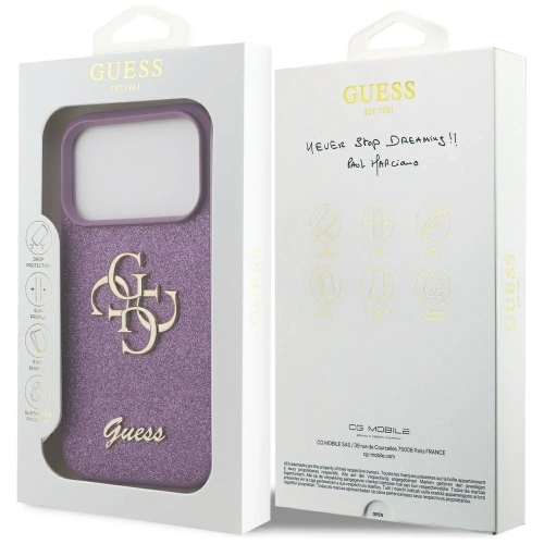 Etui Guess Fixed Glitter Big 4G do Apple iPhone 17 Pro liliowy