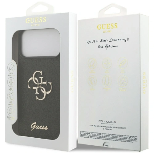 Etui Guess Fixed Glitter Big 4G do Apple iPhone 17 Pro Max czarny