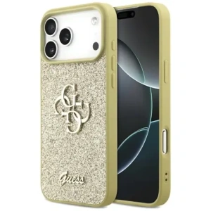 Etui Guess Fixed Glitter Big 4G do Apple iPhone 17 Pro Max złoty