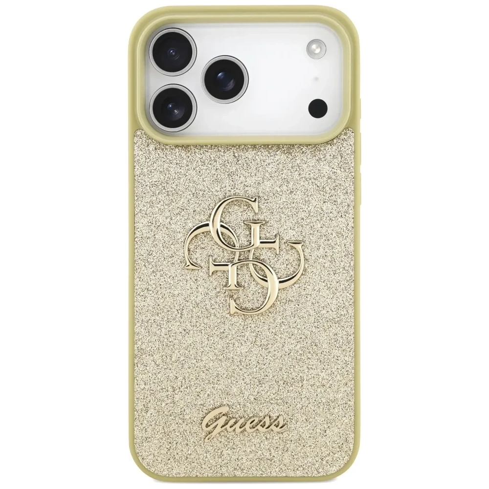 Etui Guess Fixed Glitter Big 4G do Apple iPhone 17 Pro Max złoty