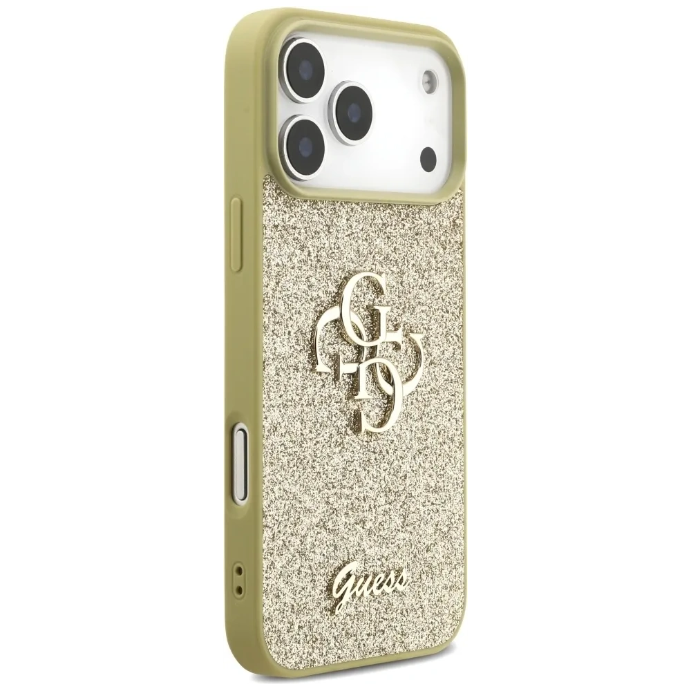 Etui Guess Fixed Glitter Big 4G do Apple iPhone 17 Pro Max złoty