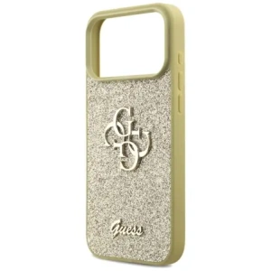 Etui Guess Fixed Glitter Big 4G do Apple iPhone 17 Pro Max złoty