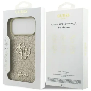 Etui Guess Fixed Glitter Big 4G do Apple iPhone 17 Pro Max złoty