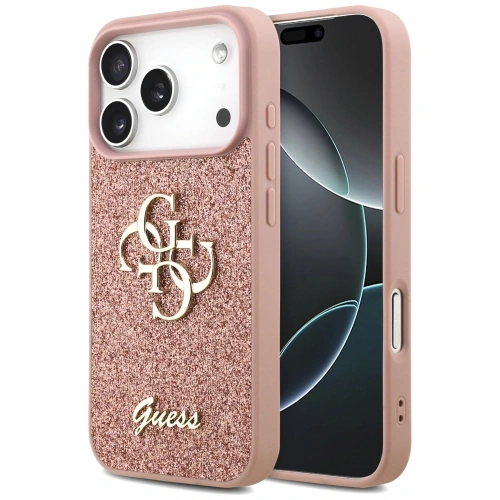 Etui Guess Fixed Glitter Big 4G do Apple iPhone 17 Pro różowy