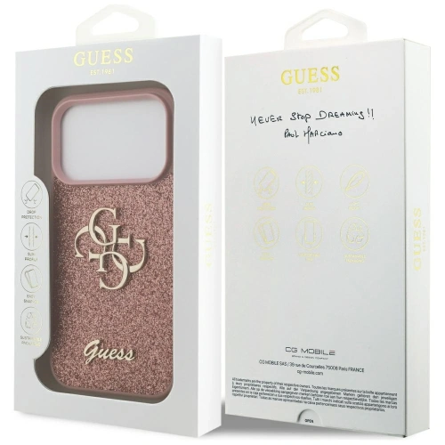 Etui Guess Fixed Glitter Big 4G do Apple iPhone 17 Pro różowy