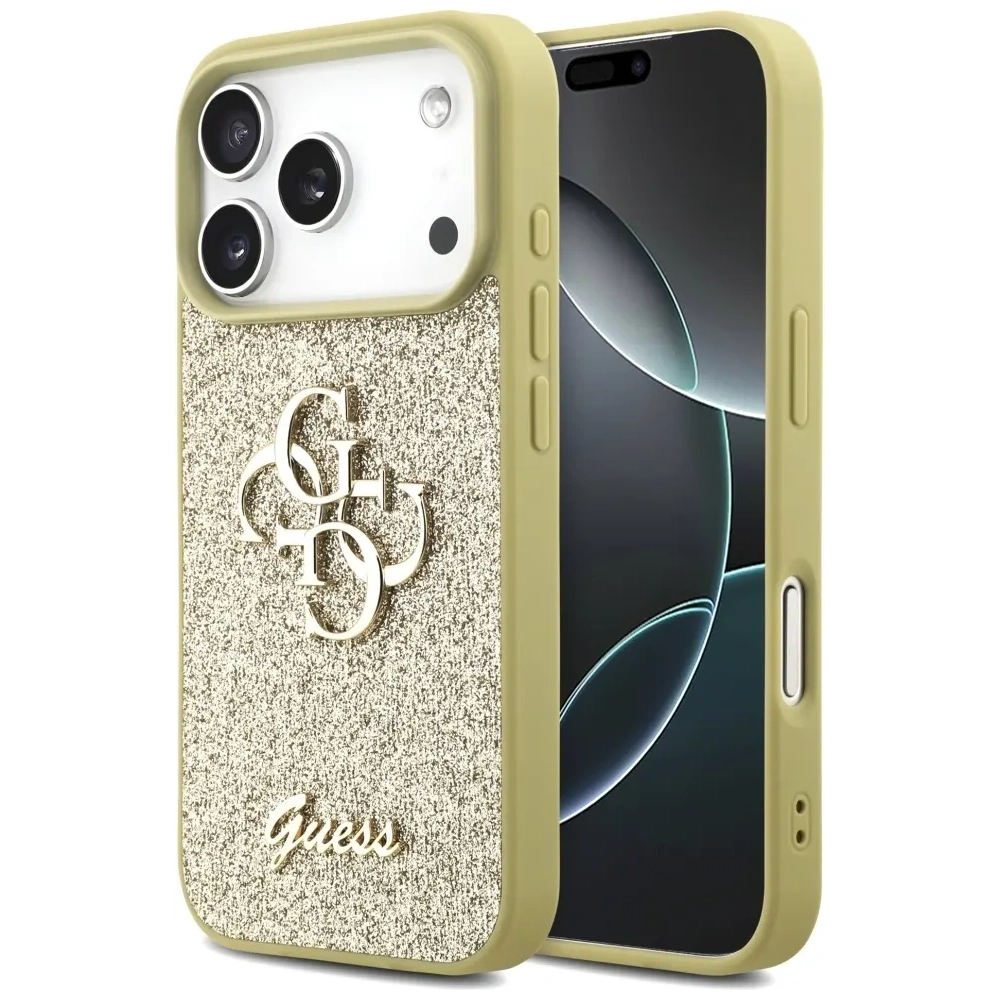 Etui Guess Fixed Glitter Big 4G do Apple iPhone 17 Pro złoty