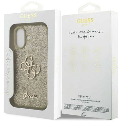 Etui Guess Fixed Glitter Big 4G do Apple iPhone 17 złoty