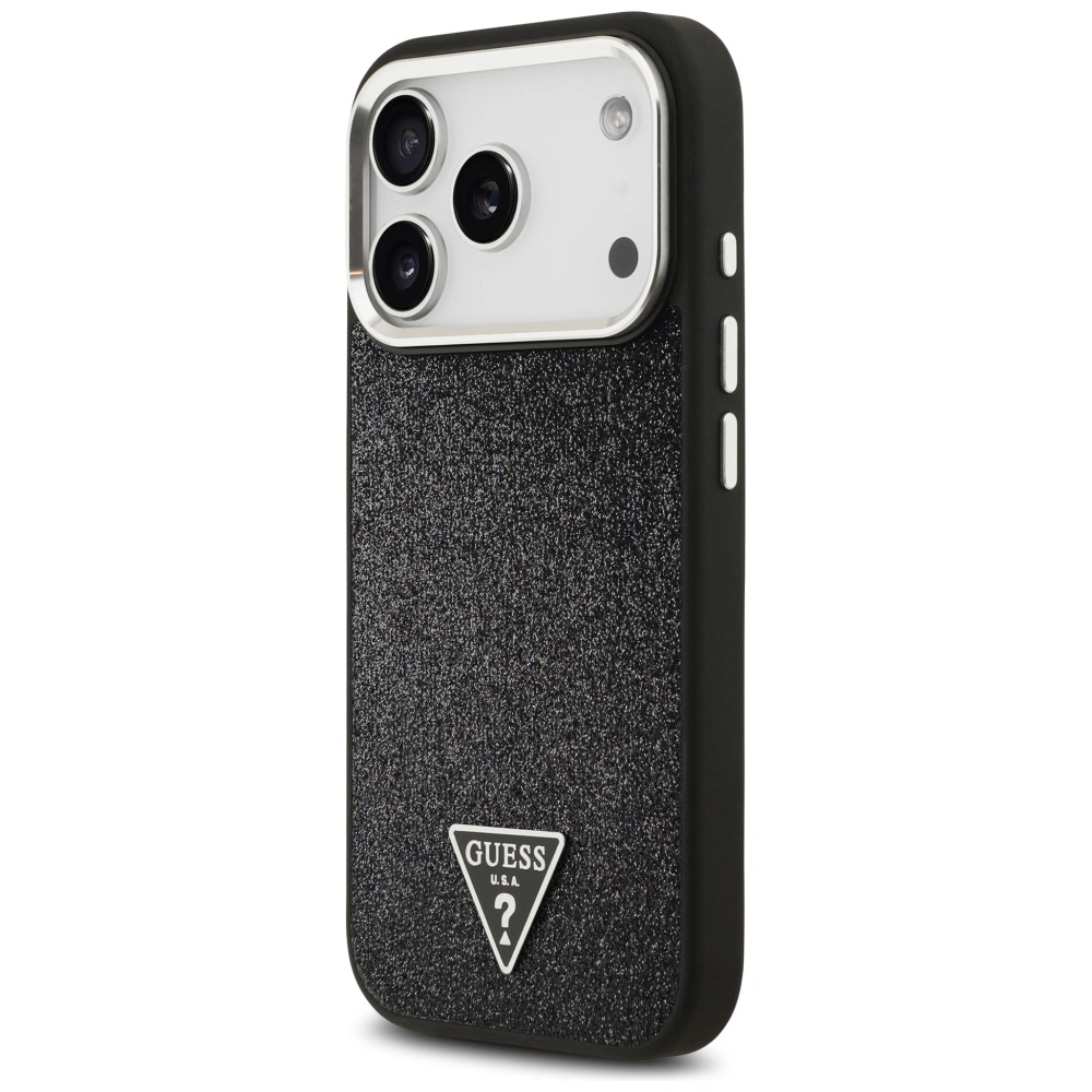Kryt Guess Glitter Triangle Logo MagSafe Apple iPhone 17 Pro black