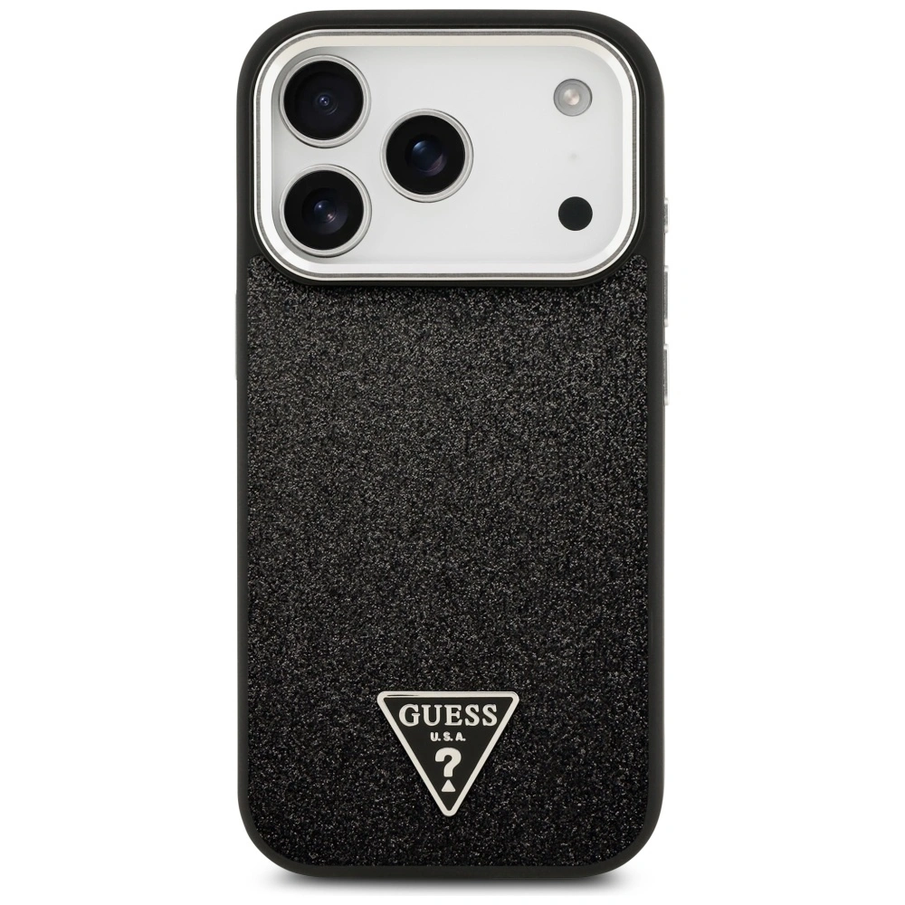Kryt Guess Glitter Triangle Logo MagSafe Apple iPhone 17 Pro black