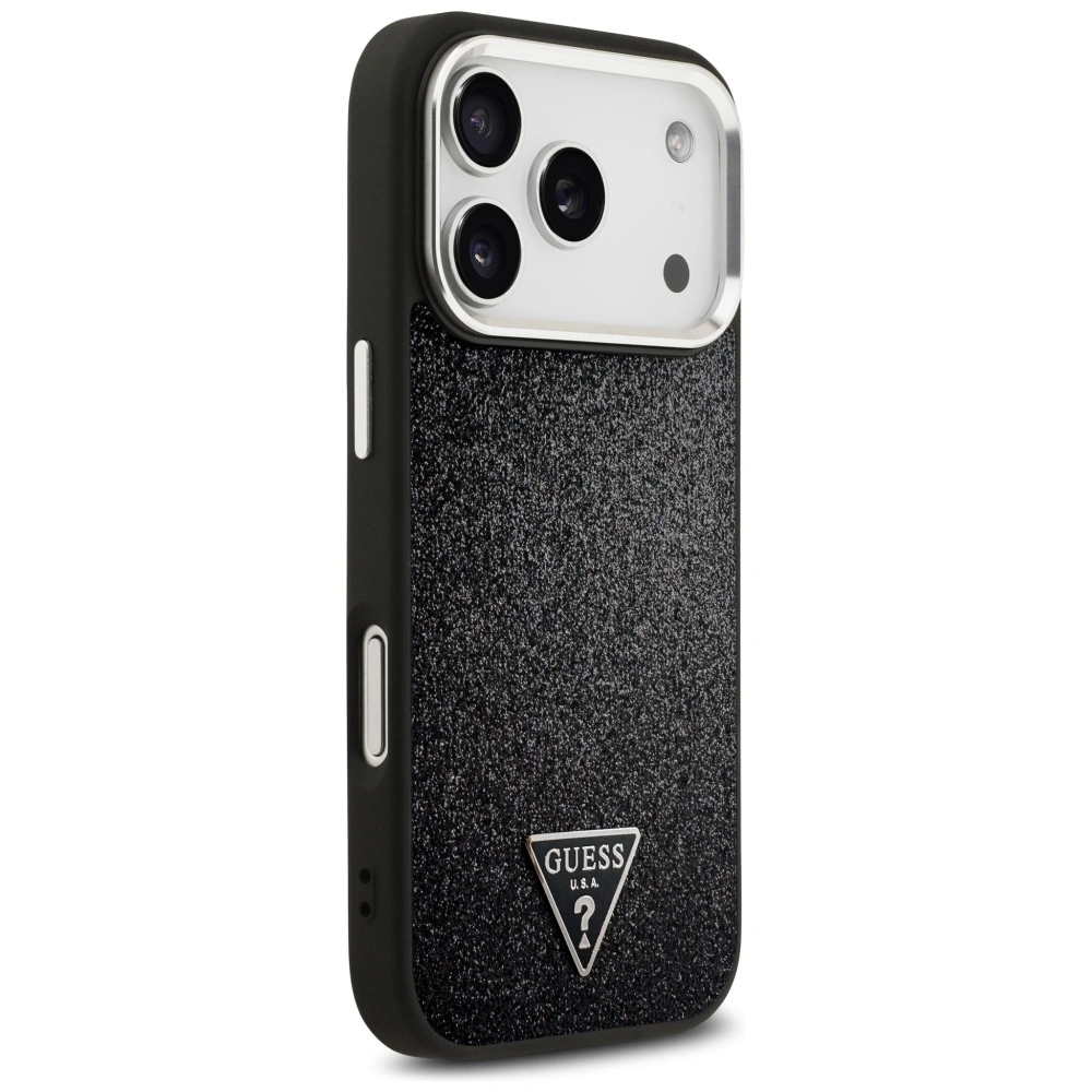 Kryt Guess Glitter Triangle Logo MagSafe Apple iPhone 17 Pro black