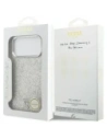 Etui Guess Glitter Triangle Logo MagSafe do Apple iPhone 17 Pro Max srebrny