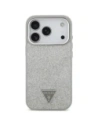 Etui Guess Glitter Triangle Logo MagSafe do Apple iPhone 17 Pro srebrny