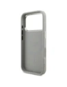 Etui Guess Glitter Triangle Logo MagSafe do Apple iPhone 17 Pro srebrny