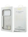 Etui Guess Glitter Triangle Logo MagSafe do Apple iPhone 17 Pro srebrny