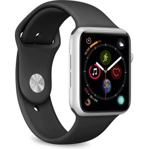 Elastický pásek PURO ICON Band Apple Watch 4/5/6/7/SE/8/9/10 40/41/42mm (S/M & M/L) (černý)