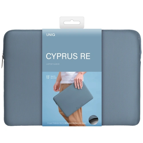 Torba na laptopa UNIQ Cyprus Ridge Edition Laptop Sleeve 14" water-resistant neoprene niebieski