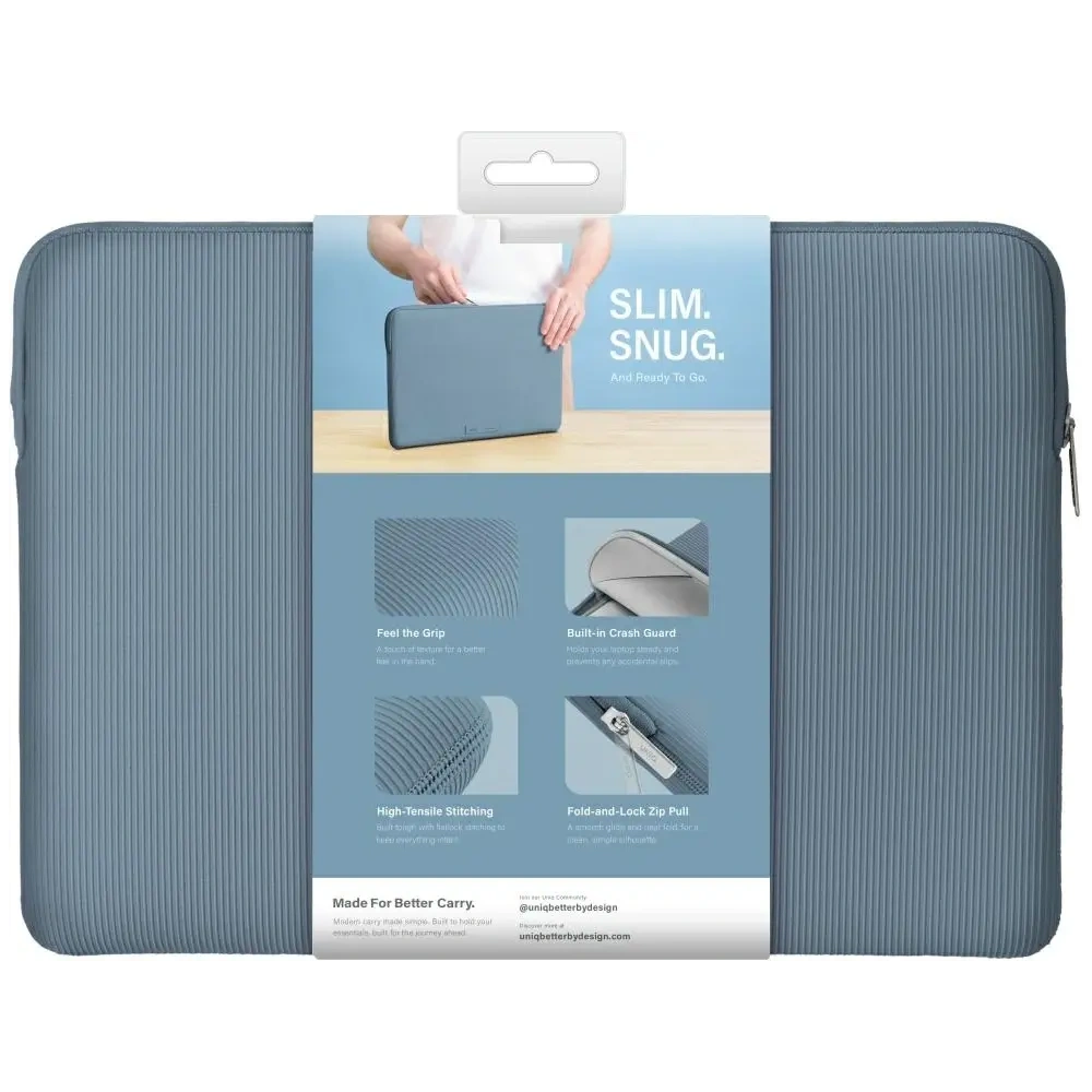 Torba na laptopa UNIQ Cyprus Ridge Edition Laptop Sleeve 14" water-resistant neoprene niebieski