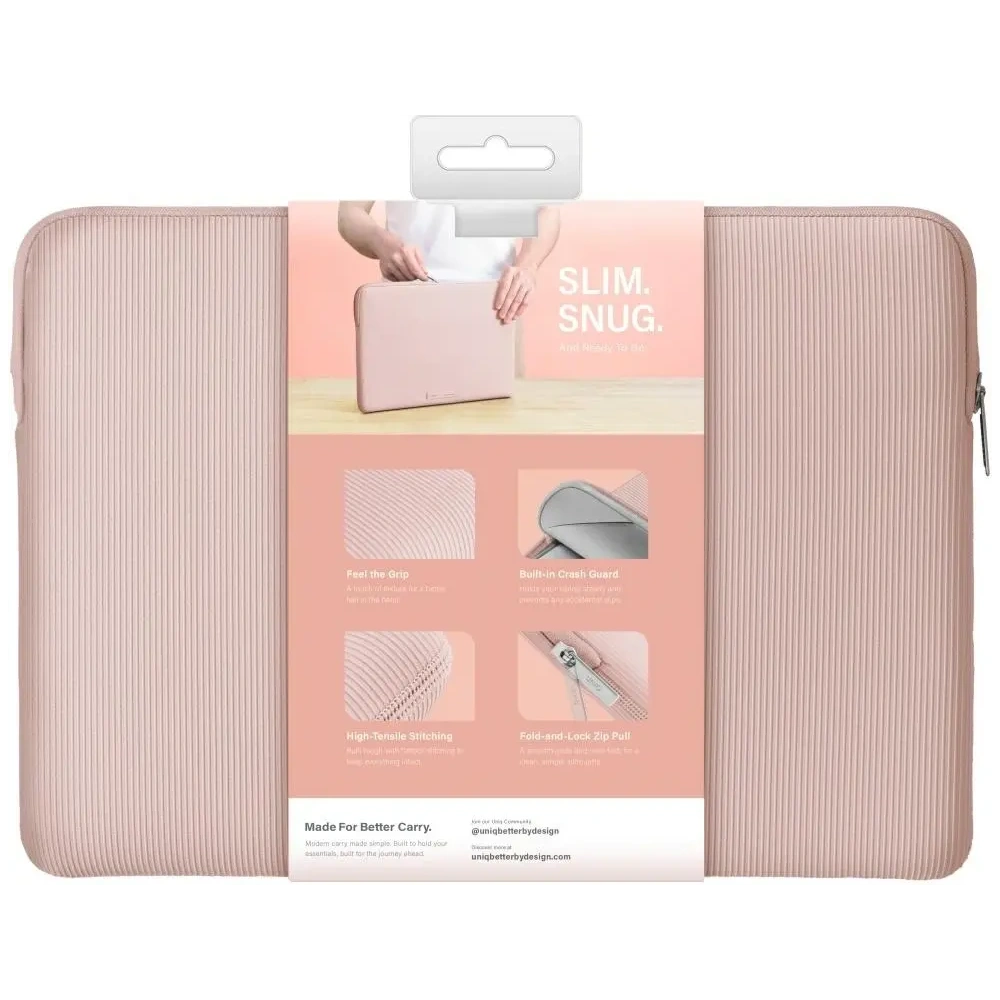 Torba na laptopa UNIQ Cyprus Ridge Edition Laptop Sleeve 14" water-resistant neoprene różowy