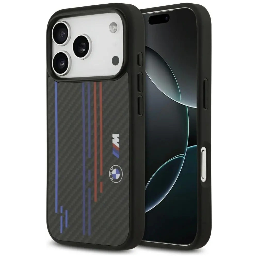 Etui BMW M Kevlar Lines & Logo MagSafe do Apple iPhone 17 Pro czarny