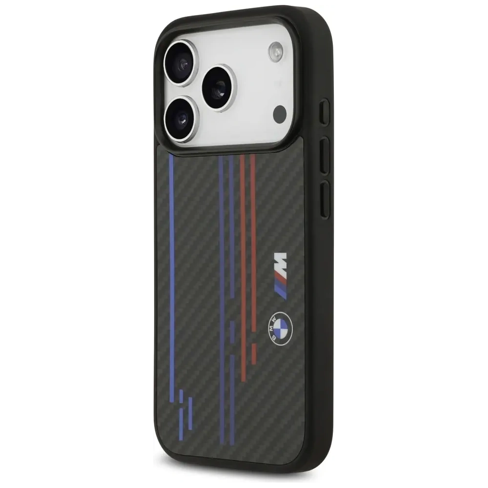 Etui BMW M Kevlar Lines & Logo MagSafe do Apple iPhone 17 Pro czarny