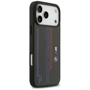 Etui BMW M Kevlar Lines & Logo MagSafe do Apple iPhone 17 Pro Max czarny