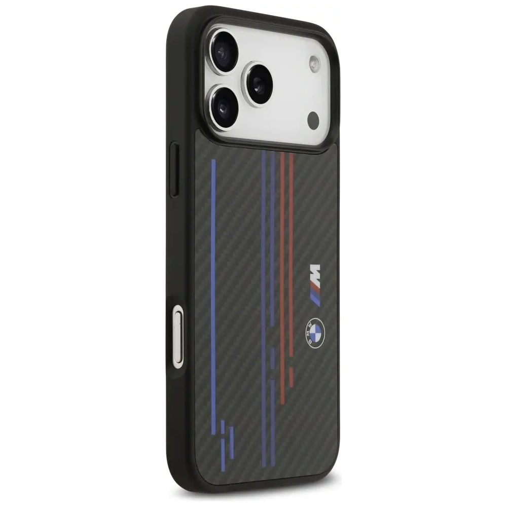 Etui BMW M Kevlar Lines & Logo MagSafe do Apple iPhone 17 Pro Max czarny