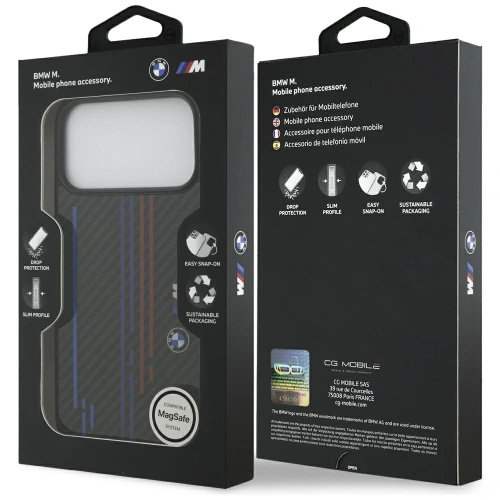 Etui BMW M Kevlar Lines & Logo MagSafe do Apple iPhone 17 Pro Max czarny