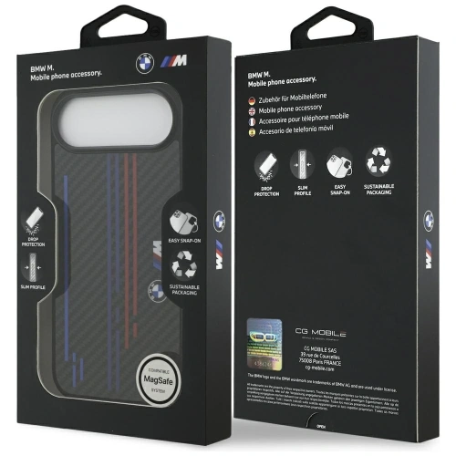 Etui BMW M Kevlar Lines & Logo MagSafe do Apple iPhone Air czarny