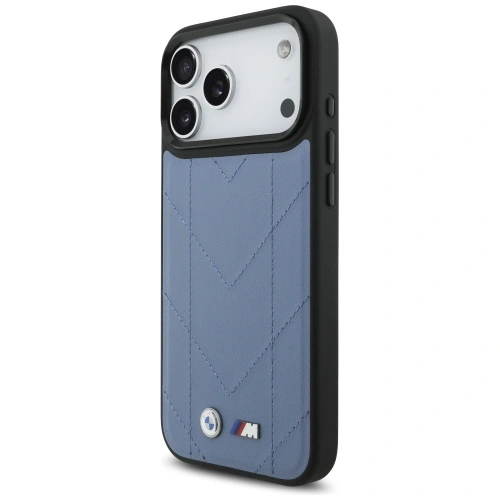 Etui BMW M Quilted Logo MagSafe do Apple iPhone 17 Pro Max niebieski