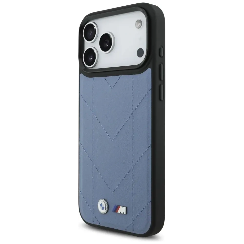 Etui BMW M Quilted Logo MagSafe do Apple iPhone 17 Pro Max niebieski