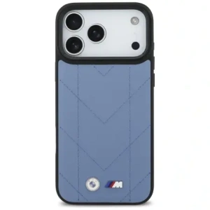 Etui BMW M Quilted Logo MagSafe do Apple iPhone 17 Pro Max niebieski