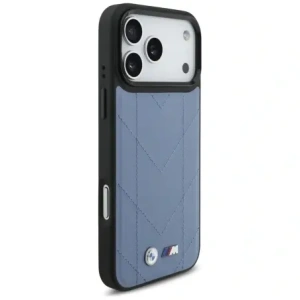 Etui BMW M Quilted Logo MagSafe do Apple iPhone 17 Pro Max niebieski