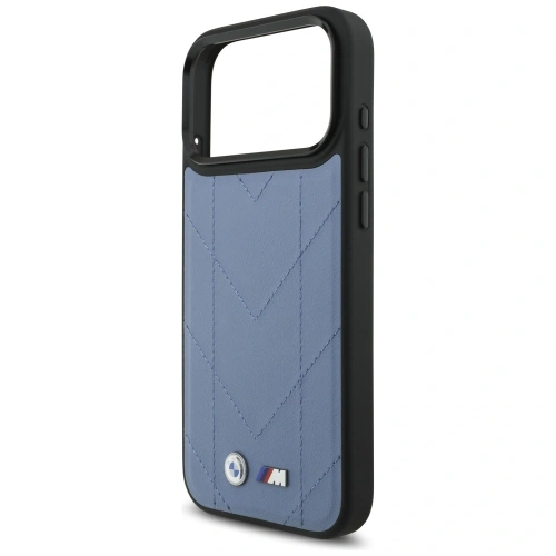 Etui BMW M Quilted Logo MagSafe do Apple iPhone 17 Pro Max niebieski