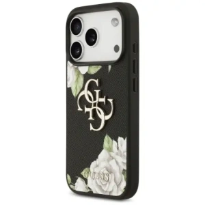 Etui Guess Grained Roses & Big 4G Logo do Apple iPhone 17 Pro czarny