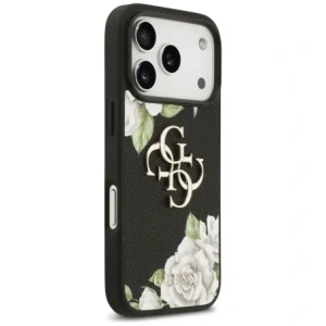 Etui Guess Grained Roses & Big 4G Logo do Apple iPhone 17 Pro czarny