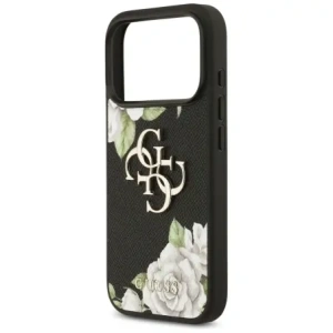 Etui Guess Grained Roses & Big 4G Logo do Apple iPhone 17 Pro czarny