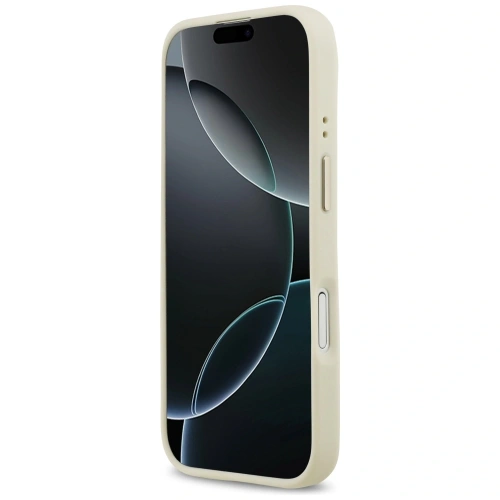 Etui Guess Grained Strass Logo MagSafe do Apple iPhone 17 beżowy