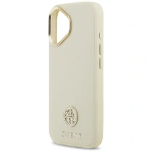 Etui Guess Grained Strass Logo MagSafe do Apple iPhone 17 beżowy