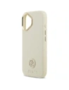 Etui Guess Grained Strass Logo MagSafe do Apple iPhone 17 beżowy