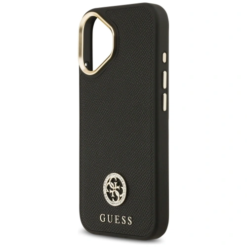 Etui Guess Grained Strass Logo MagSafe do Apple iPhone 17 czarny