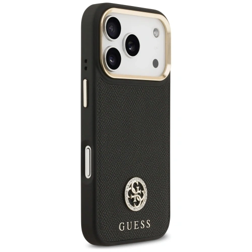 Etui Guess Grained Strass Logo MagSafe do Apple iPhone 17 Pro czarny