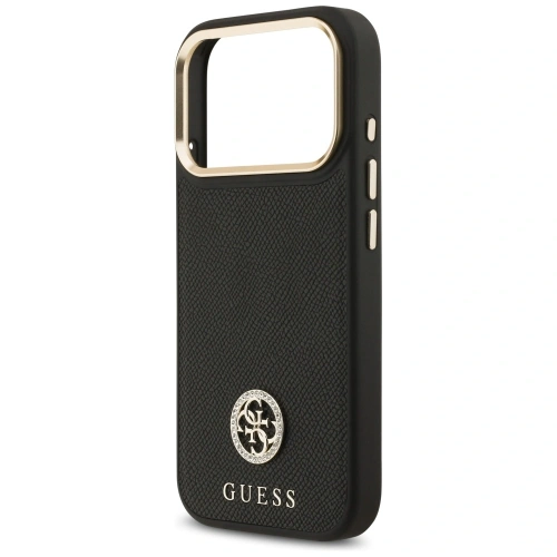 Etui Guess Grained Strass Logo MagSafe do Apple iPhone 17 Pro czarny