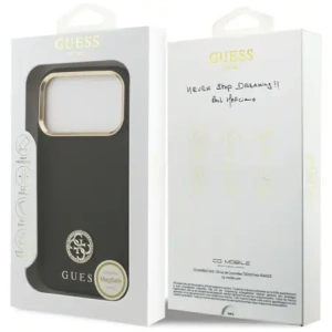 Etui Guess Grained Strass Logo MagSafe do Apple iPhone 17 Pro czarny